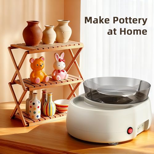 Pottery Wheel for Beginners - Upgraded Pottery Wheel with 6" Turntable with Two-Way Rotation, 2.2lb Clay, Art Supplies Sculpting Tools, Craft Gifts for Teens Kids Adults (Grey) - color: Grey