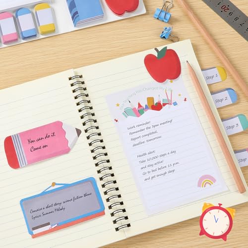 Hommie Sticky Notes Set, Teaching is A Work of Heart Divider Sticky Planner Sticky Note Teacher Appreciation Gift for School Supplies, Bible Supplies, Office Book Notes - color: Teacher(white Background)