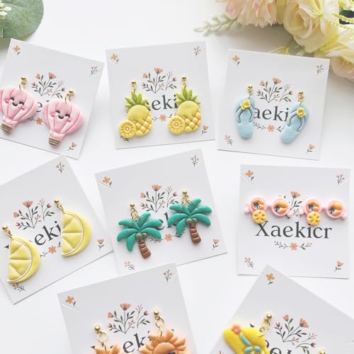 Summer Vibes Polymer Clay Cutters Set - 11pcs Vacation Shapes Including Palm Tree, Flamingo Float, Flip Flops, Surfboard & Smoothie for DIY Earring Jewelry, Soft Clay Crafts & Scrapbooking - color: U color