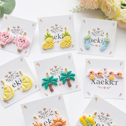 Summer Vibes Polymer Clay Cutters Set - 11pcs Vacation Shapes Including Palm Tree, Flamingo Float, Flip Flops, Surfboard & Smoothie for DIY Earring Jewelry, Soft Clay Crafts & Scrapbooking - color: U color
