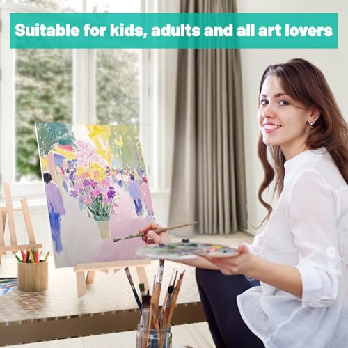 Canvas Boards 5-Pack 12"x16" – Flat Canvas Panels, Primed Polyester | Rigid Flat Panel, Acid-Free Primed Surface, Warp-Resistant Backing, Smooth Painting Texture, Ideal For Acrylic & Oil Painting
