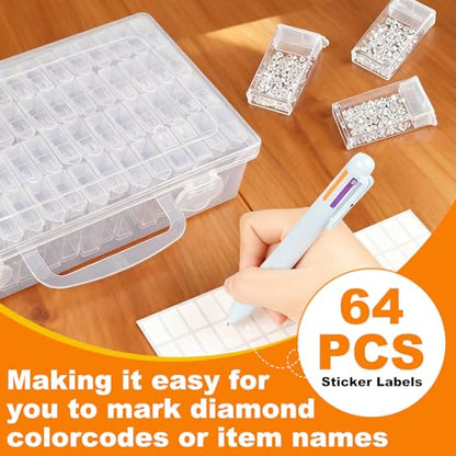 64 Grid Diamond Painting Storage Containers, Diamond Art Organizer