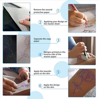 Tattoo Transfer Paper,100 Sheets Premium Tattoo Stencil Paper for Tattooing，4 Layers 8.5" X 16.5"