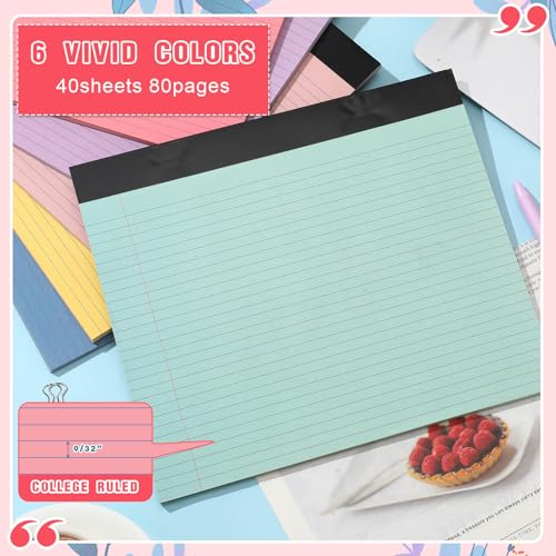 Lincia 6 Pcs Legal Pads Landscape Notebook, Childish Color - color: Childish Color