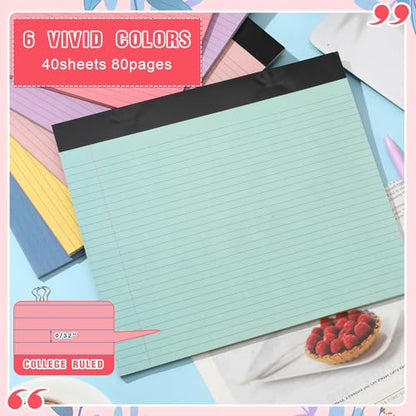 Lincia 6 Pcs Legal Pads Landscape Notebook, Childish Color - color: Childish Color