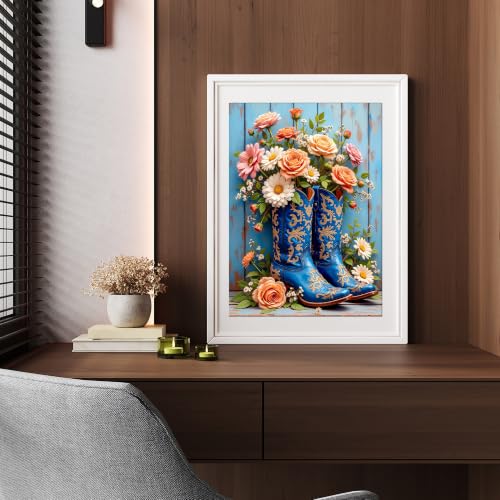 YOYA 2 Pack 5D Cowboy Boots Diamond Art Kits for Adults 12x16 Inch - color: Cowboy Boots 037