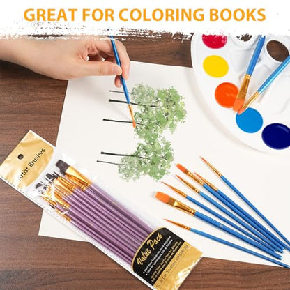 S & E TEACHER'S EDITION 72 Pcs Painting Brush Palette Set | 60 Pcs Paint Brushes, 12 Pcs Palettes, Create Art Paint, Oil Watercolor - size: 72Pcs Set