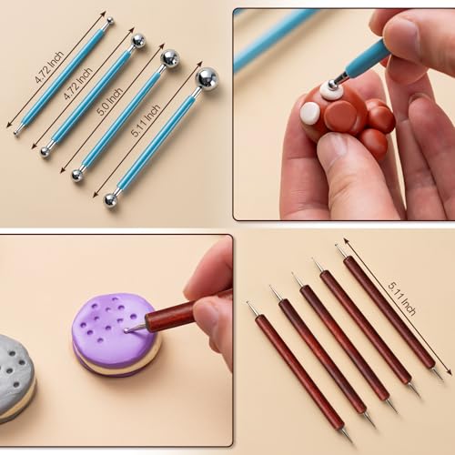 Amrules 27 Pcs Polymer Clay Sculpting Tools Kit for Adults, Red - color: Red-27Pcs