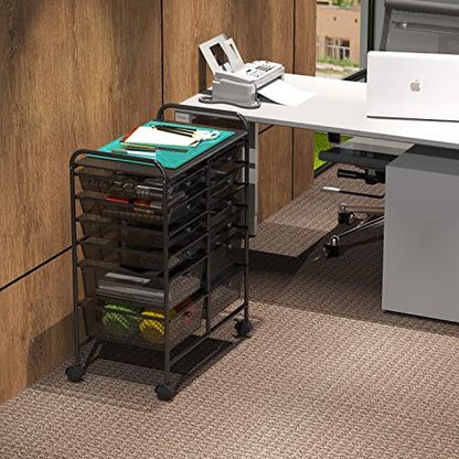 Simple Houseware 12 Drawers Rolling Utility Cart Organizer, Black - color: Black, size: 12 Drawers