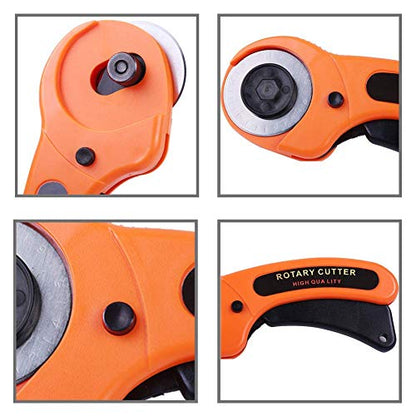 Rotary Cutter, Professional 45mm Rotary Fabric Cutter, Rotary Cutter for Fabric, Rotary Cutter Replacement Blades, Card Paper Sewing Quilting Roller Fabric Cutting Tailor Scissors Tool Dress Clothes M