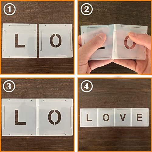 5 Inch Large Letter Stencils and Number Stencils for Painting on Wood 62Pcs, Alphabet Art Craft Stencils,Reusable Plastic Stencils for Wood Signs, Wall, Fabric, Chalkboard, Signage,DIY School Projects - color: 5 inch