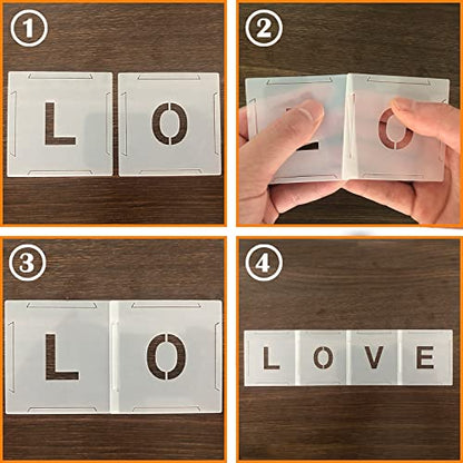 5 Inch Large Letter Stencils and Number Stencils for Painting on Wood 62Pcs, Alphabet Art Craft Stencils,Reusable Plastic Stencils for Wood Signs, Wall, Fabric, Chalkboard, Signage,DIY School Projects - color: 5 inch