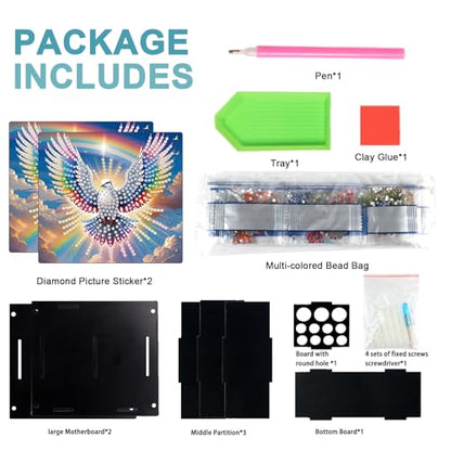 DIY Bird Diamond Art Painting Pen Holder, Diamond Pencil Case Gift, Makeup Brush Multifunctional Ornaments, Pencil Cup Pen Organizer Desktop Storage for Office, Study