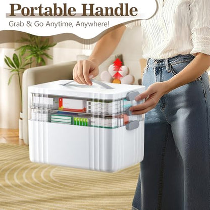 ARSTPEOE 3-Tier Medicine Organizer - Portable Medicine Cabinet with Handle - size: Extra Large 3 Tier
