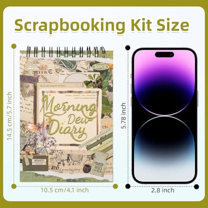 Uideyvi Morning Series Sticker Scrapbooking Supplies for Junk Journal, 25 Sheets Washi Stickers and 25 Sheets PET Stickers(TZ-010-002) - color: Morning Series