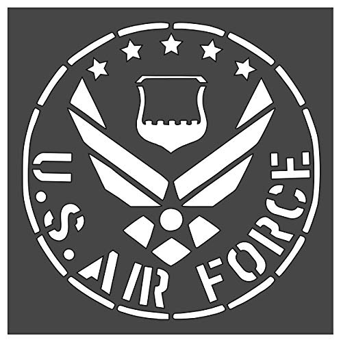 Air Force Stencil 1-5.5x5.5 inch Reusable Stencil Drawing Template Flexible Clear Plastic Sheets 0.15mm Thick SL-14