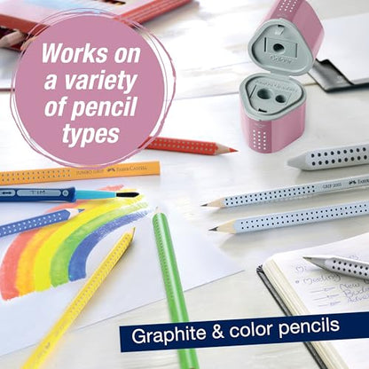 Faber-Castell Grip Trio Pencil Sharpener: Rose Shadows - style: Rose Shadows