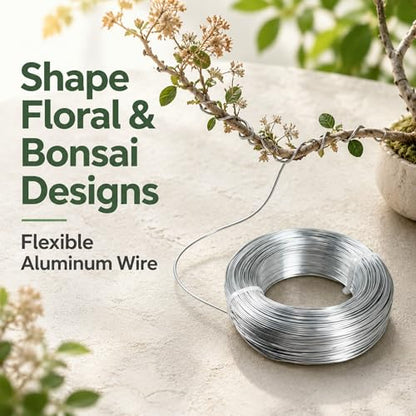 500 Feet Aluminum Craft Wire, 18 Gauge/1mm, Silver | Bendable Metal Wire, For Sculpting, Christmas Ornaments, Bonsai Trees, Jewelry Craft Making - size: 1mm