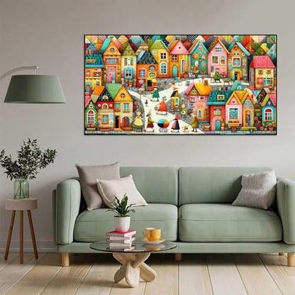 COHAYISY 5D Diamond Art Painting European Town Kit - DIY Paint with Diamond Art Abstract Round Full Drill Craft, Home Decor Embroidery Set with Canvas, Tools, Sparkling Diamonds 15.7x27.5 inch - color: 26-78 5D European Town