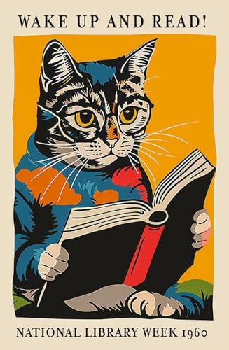 Diamond Art Kits for Adults,Reading Cat Diamond Painting Kits 12x16in - color: DP01998