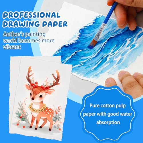 Lunarm Watercolor Paper 25 Sheets, Water Color Paper Cards 4 x 6 inch Bulk - size: 25pcs