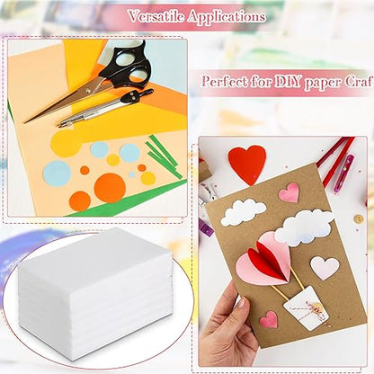 Cholemy 240 Pcs Foam Sheets Craft 4 x 6 Inch White Foam Printing Plates | 1.3mm Foam Printing Paper Board for Crafts Scrapbooking Card Making DIY Project Crafting Printing, Back to School Supplies - size: 4 x 6 Inch