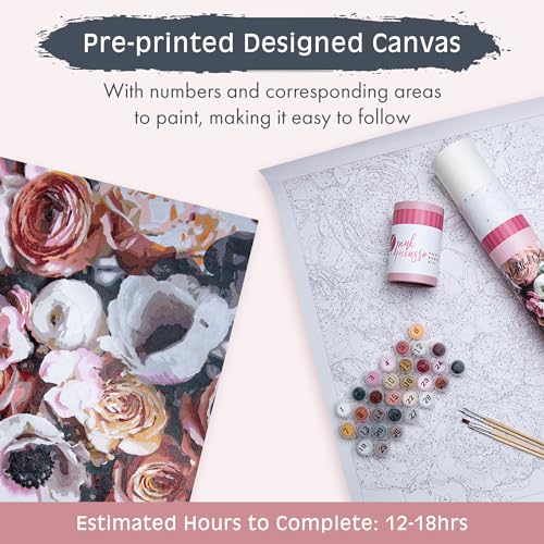 Pink Picasso Paint by Number Kit, Adults & Teens,16x20, Delightful Delivery | Botanical Floral Collection, Acrylic Paints and Brushes included, Pre-printed high quality canvas, DIY art kit, Gift-ready - color: Delightful Delivery