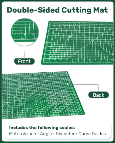 Self Healing Cutting Mat, 11" x 17", Double-Sided Rotary Cutting Mat for Sewing, Quilting, Scrapbooking & Craft, Craft Cutting Board for Hobby Use(A3) - size: 17"L x 11"W