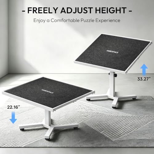 2000 Pieces Jigsaw Puzzle Table with Drawers & Legs, 41.34"x29.53" Metal Adult Puzzle Table (Stability Tested & Ergonomic), Adjustable Height & Tilt Angle, Wooden Puzzle Board with Wheels & Cover - color: White（2000pcs）