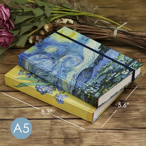 Art Journal, Sketch book, Blank Notebook, 130gsm, Thick Paper Sketchbook, A5, Hardcover Drawing Notebook, Blank Page Journal, Lay Flat, Unlined, Van Gogh Starry Night, Sketch Books for Adults - color: A5-Starry Night