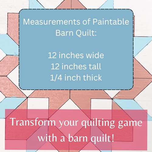 Barn Quilt DIY Kit | Unfinished Wood Quilt Block Painting Sign | Pre Drawn Paintable Wooden Country Wall Art (12 inches, Patchwork Star) - size: 12 inches
