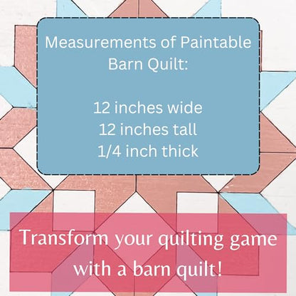 Barn Quilt DIY Kit | Unfinished Wood Quilt Block Painting Sign | Pre Drawn Paintable Wooden Country Wall Art (12 inches, Patchwork Star) - size: 12 inches