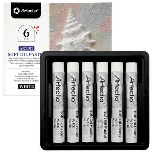 Artecho Extra Soft Oil Pastels 6 White Colors Artist Grade - size: 1 Count (Pack of 6)