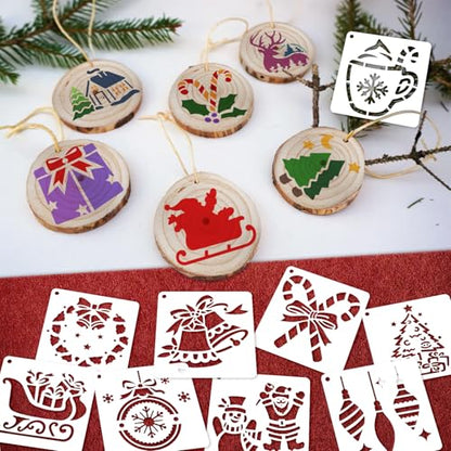 72 PCS 3x3 Inch Christmas Stencils for Painting - Snowflake Santa Claus Christmas Tree Reusable Christmas Painting Templates on Wood, Glass, Fabric, Window Door Decor DIY Decoration - style: 72PCS Christmas