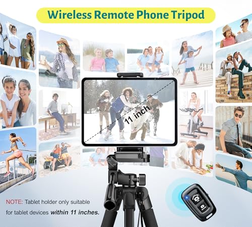 JOILCAN Phone Tripod, 67" Camera Tripod Stand for iPhone iPad - color: Black, size: 67 Inch