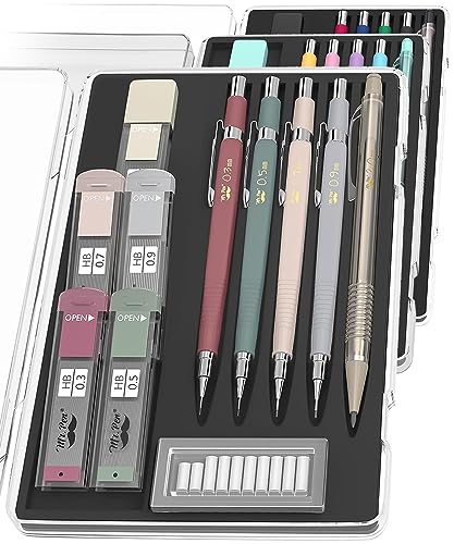 Mr. Pen- Art Mechanical Pencil Set, 5 Sizes (0.3, 0.5, 0.7, 0.9, 2.0mm) - color: Vintage
