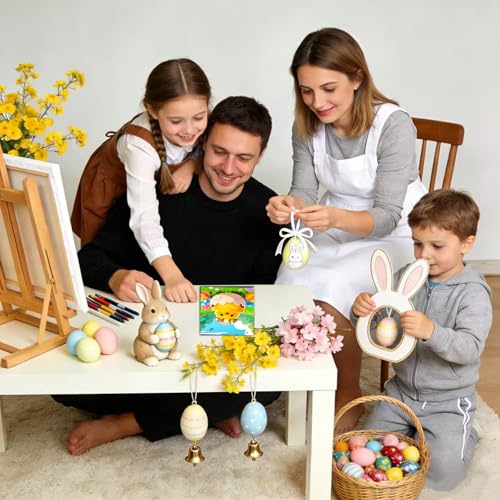 Niteform 12 Packs Easter Pre Drawn Canvas to Paint - 5x7 in Pre Printed Canvas Boards, Pre Stretched Outline Painting Kits for Beginners, Adults, Party Favors & Spring Craft Activities - style: 5*7-easter