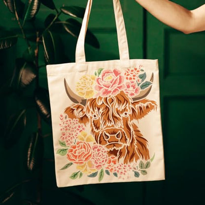 FINGERINSPIRE 2pcs Layered Floral Cow Painting Stencil 11.8x11.8 inch Reusable Peony Flower Bundle Cow Drawing Template Farm Animal Stencil for Painting on Wood Wall Fabric Paper Furniture - color: Layered Floral Cow