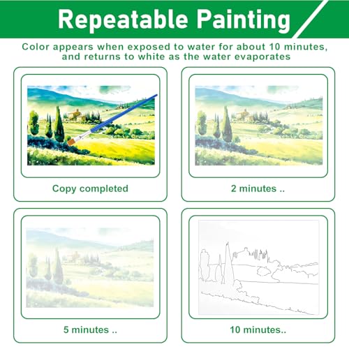 24Pcs Reusable Water Doodle Coloring Set for Dementia Product for Elderly - color: Country Life