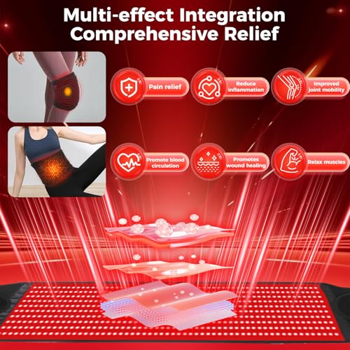 Red Light Therapy for Body, Infrared Light Therapy for Shoulder Waist Muscle, Upgraded 3 in 1 Led Beads, 660nm Red Light & 850nm Near Infrared Light Therapy Belt - size: 600 leds