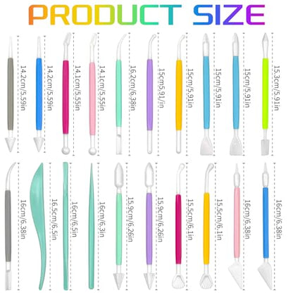 VYNFLICK 20pcs Clay Tools, Pottery Carving Tools, Practical Polymer Clay Sculpting Tools Kit, Air Dry Clay Tools Set for Adults, Pottery Craft, Sculpting,Modeling,Shaping