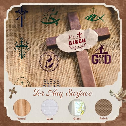 Marspark 72 Pcs Small Jesus Stencils for Crafts Reusable, 3 Inch - style: Jesus