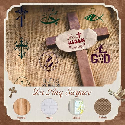Marspark 72 Pcs Small Jesus Stencils for Crafts Reusable, 3 Inch - style: Jesus