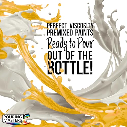 Pouring Masters Sunflower Iridescent Special Effects Acrylic Pouring Paint - Premium 8-Ounce Pre-Mixed Fluid Acrylic Paint - Fluid Art Supplies for Canvas, Wood, Paper, Tile & Rocks - color: Sunflower, size: 8 Fl Oz (Pack of 1)