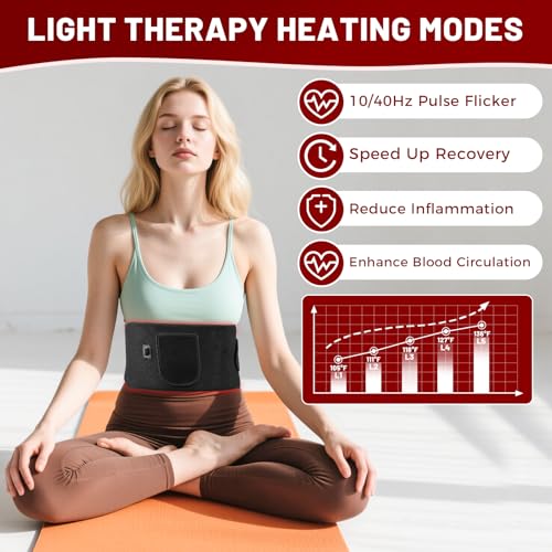 Red Light Therapy for Body, Infrared Light Therapy for Shoulder Waist Muscle, Upgraded 3 in 1 Led Beads, 660nm Red Light & 850nm Near Infrared Light Therapy Belt - size: 140 leds