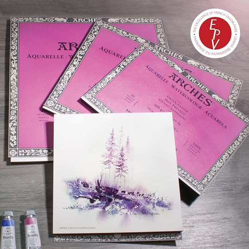 Arches Watercolor Paper Block, Hot Press, 8" x 10", 140 pound - size: 8"x10", style: Hot Press