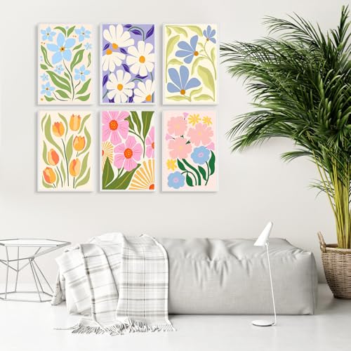 Fountor 6 Pack Paint by Numbers Kit for Adults Beginner Flowers 8x12 Inch - color: LKOP6P-3