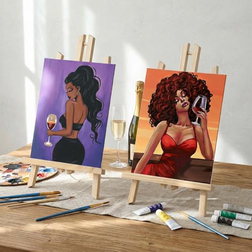 Sherr 24 Pcs Pre Drawn Canvas for Painting Adult Pre Printed Canvas Bulk Sip and Paint Kit Stretched Panels Paint Set for Theme Valentine Painting Night Party Favor(Stylish Women,8 x 10 Inch) - size: 8 x 10 Inch, style: Stylish Women