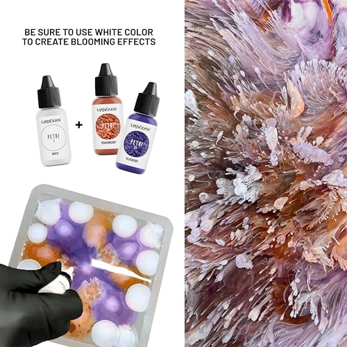 KAMENSKAYA Alcohol Ink for Epoxy Resin Petri Art: Alcohol Ink Set of 13 Mini Petri Inks, 0.17 fl oz (5 ml) Each