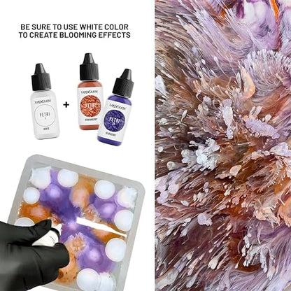 KAMENSKAYA Alcohol Ink for Epoxy Resin Petri Art: Alcohol Ink Set of 13 Mini Petri Inks, 0.17 fl oz (5 ml) Each